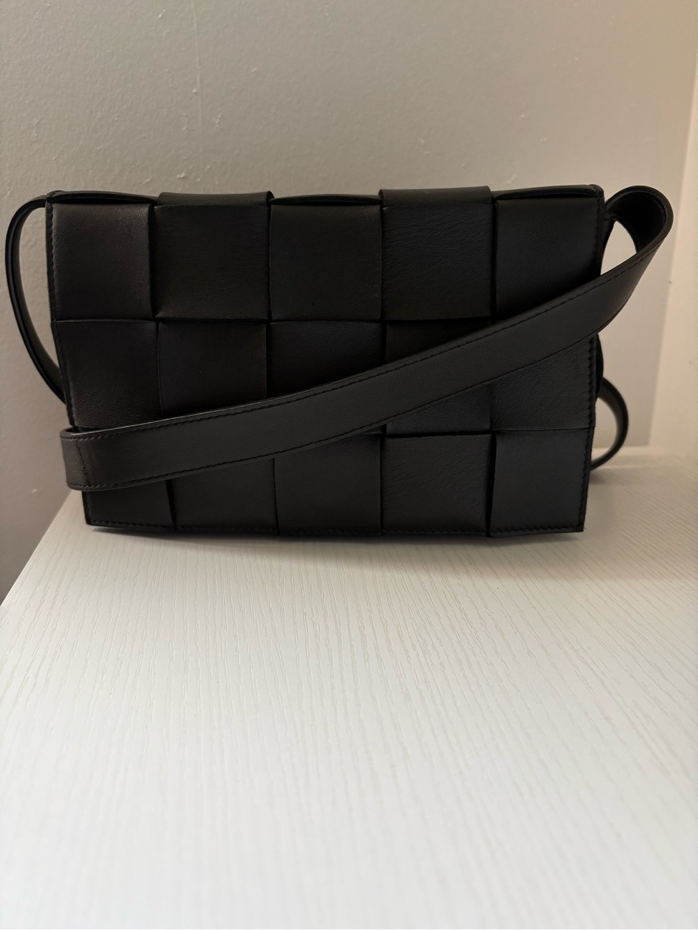 Bottega Veneta Cassette Black Crossbody Bag EUC